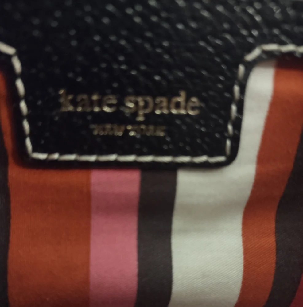Vintage Kate Spade Black Leather Tote Handbag